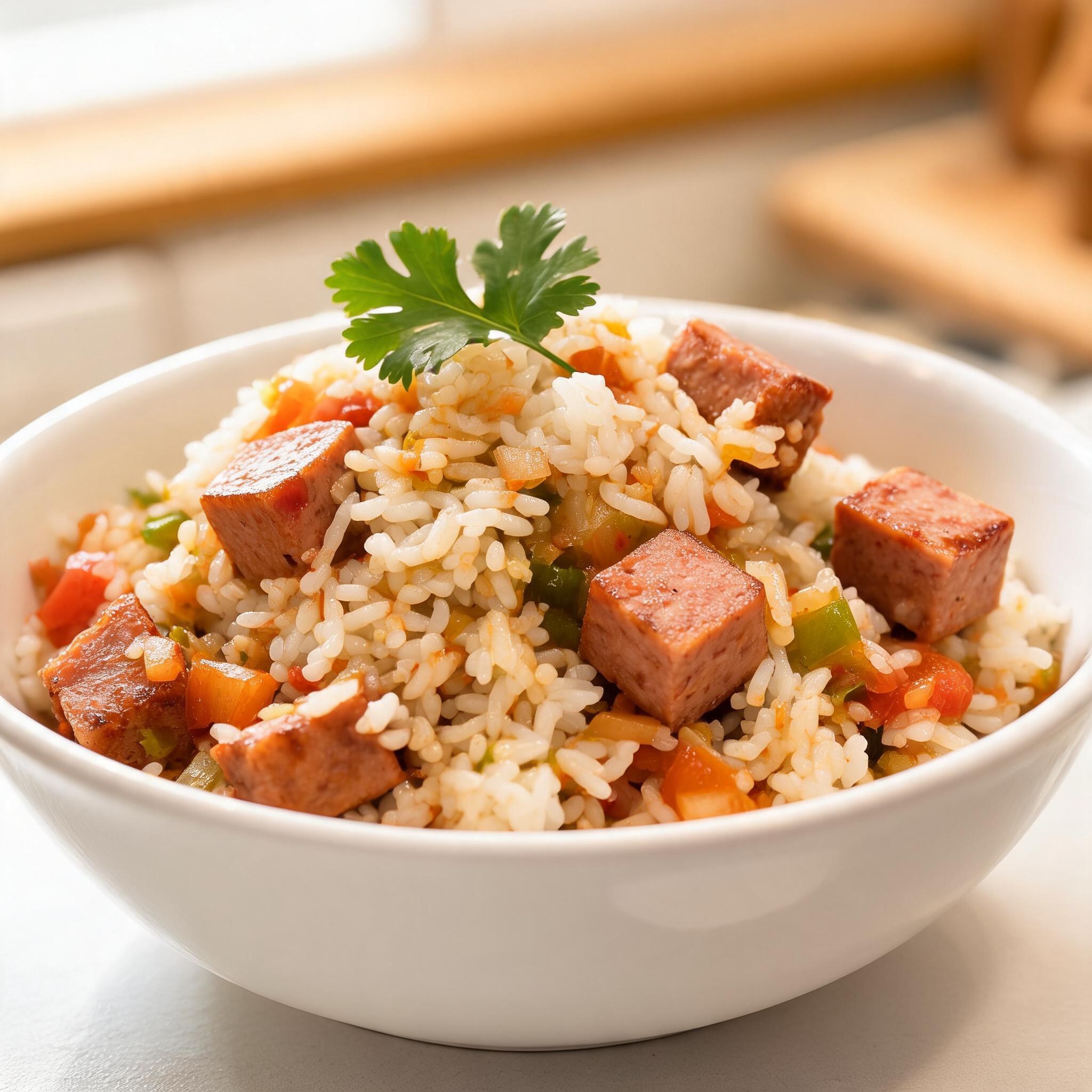 Arroz Guisao con Luncheon Meat de Pollo Coloso